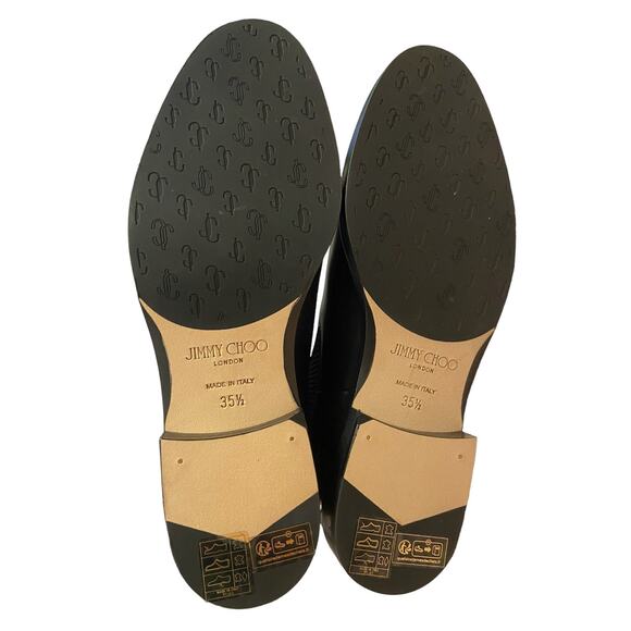 Jimmy Choo Thessaly Leather Heeled Booties Stretchy Chelsea Classy 35.5/ US 5.5 - Picture 9 of 12